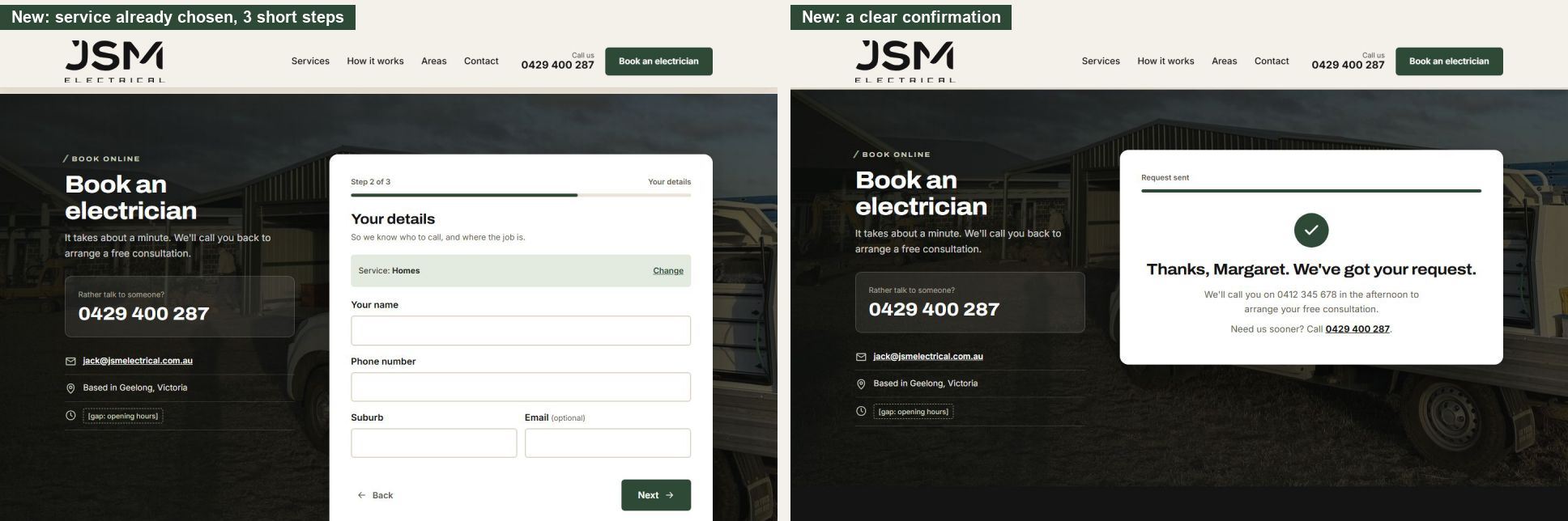 The new booking flow