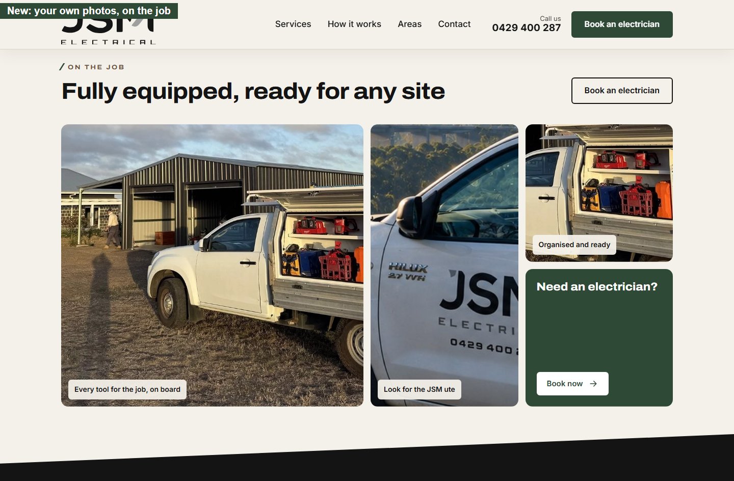New: your own photos, on the job